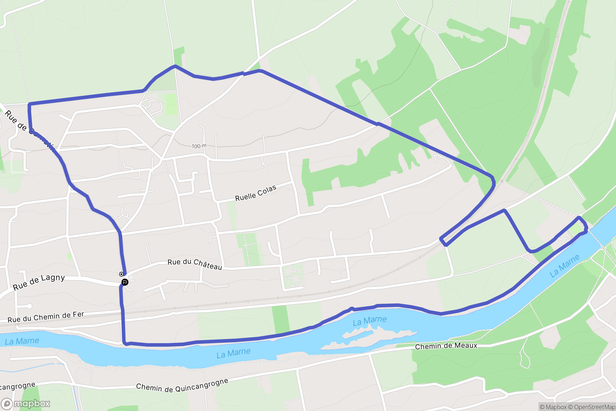 Dampmart : carte du parcours de randonnée - France