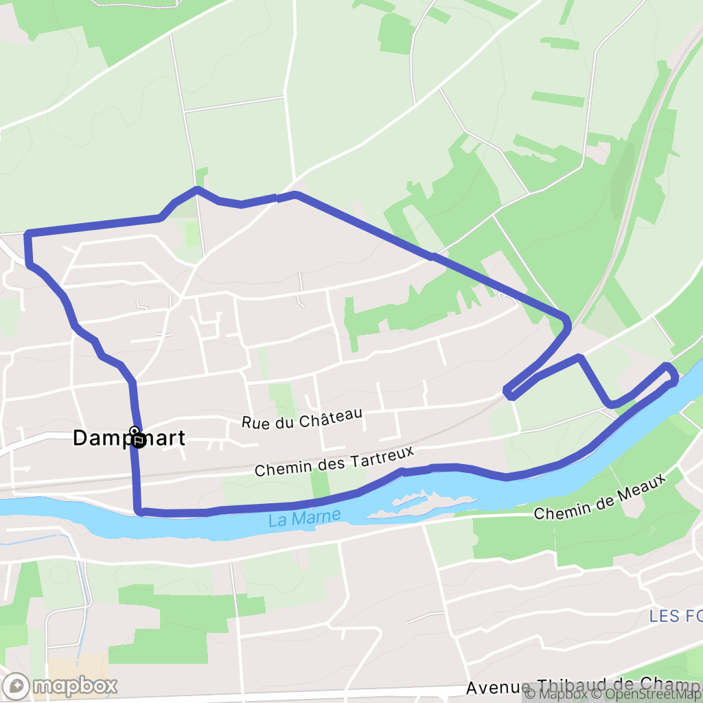 Dampmart : carte du parcours de randonnée - France