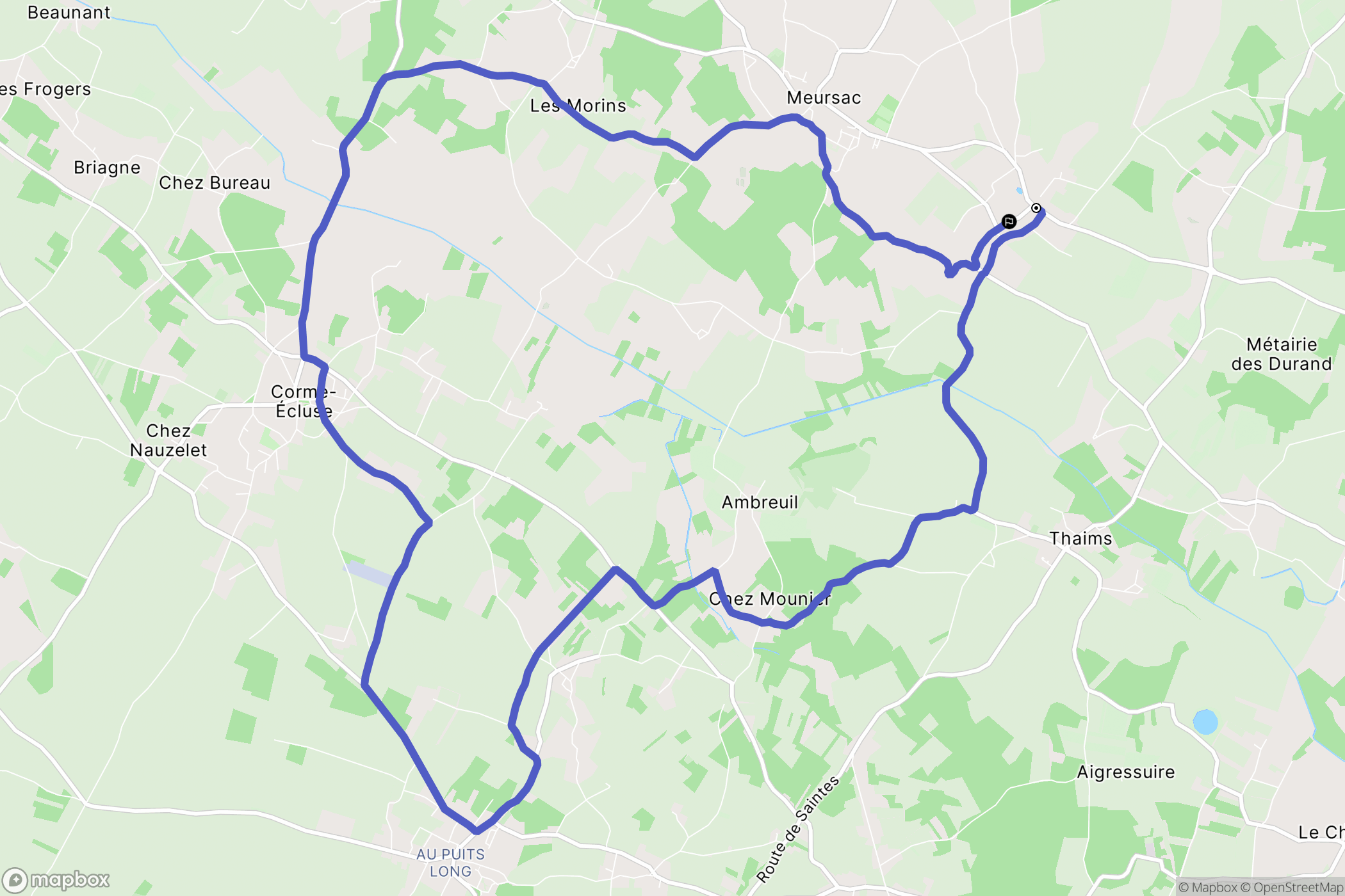 Meursac : carte du parcours de randonnée - France