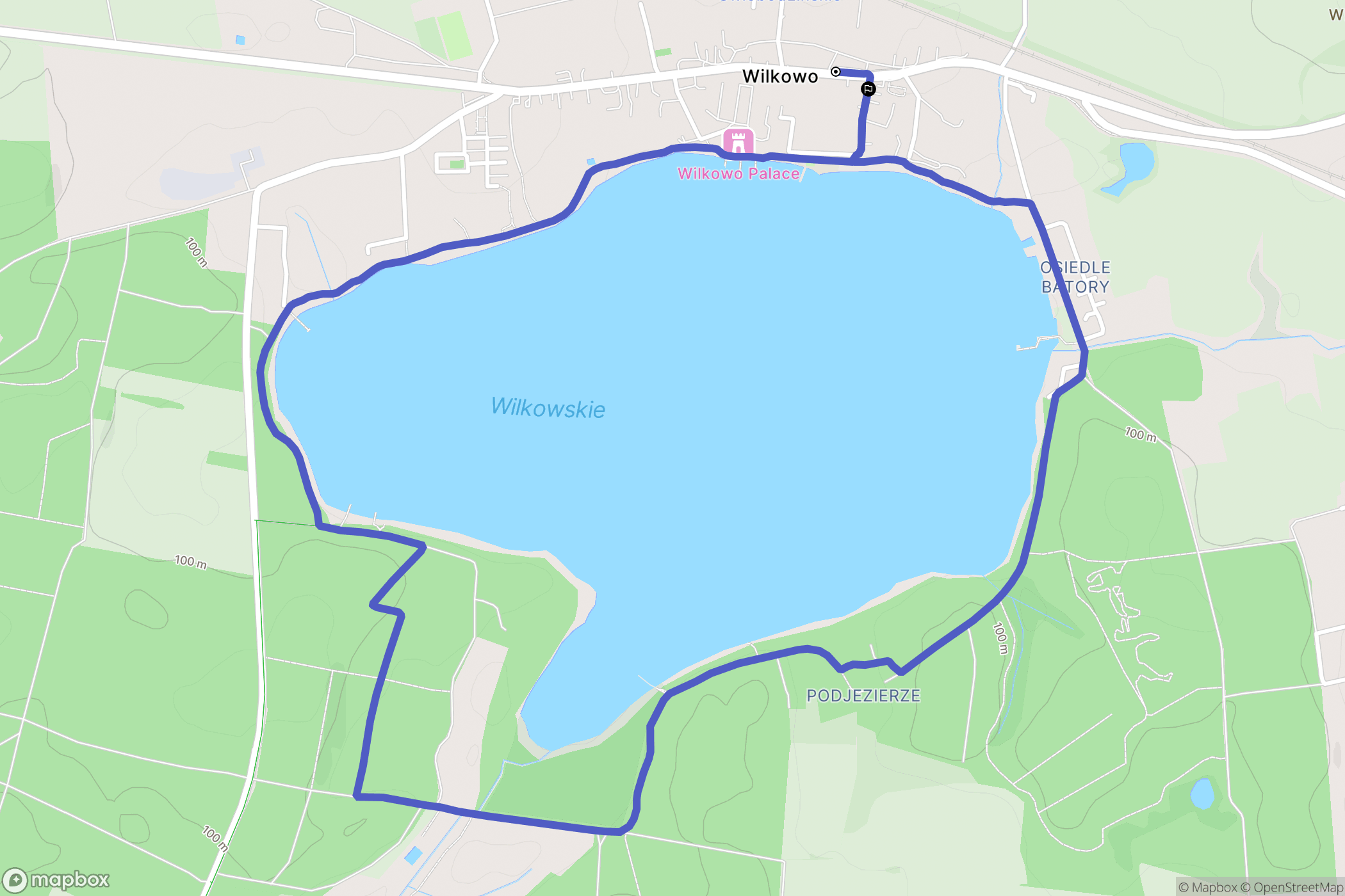 Wilkowo: mapa trasy - Poland