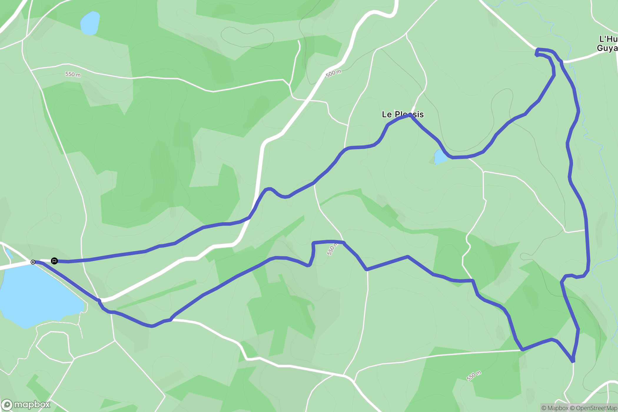 Ouroux-en-Morvan : carte du parcours de randonnée - France