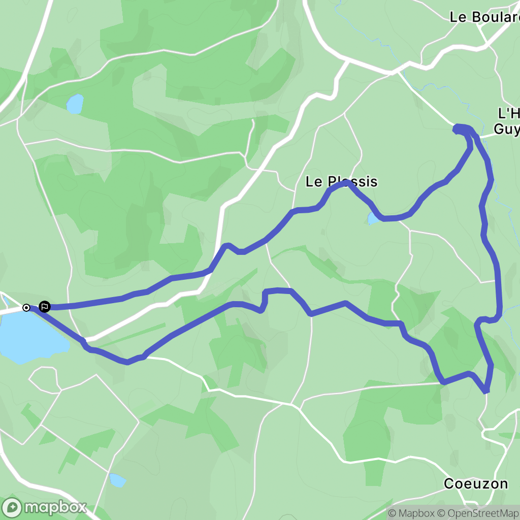 Ouroux-en-Morvan : carte du parcours de randonnée - France