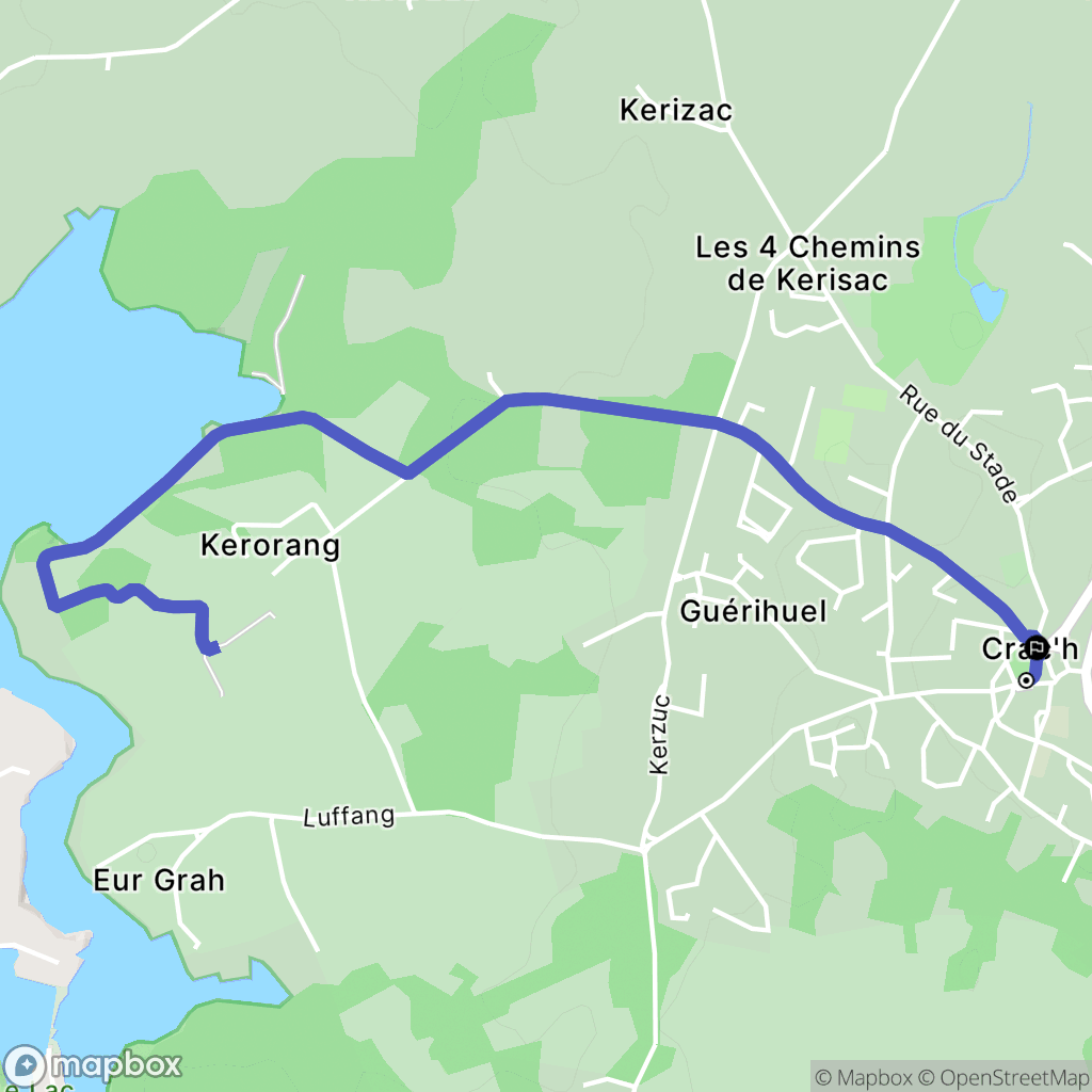 Crac'h : carte du parcours de randonnée - France