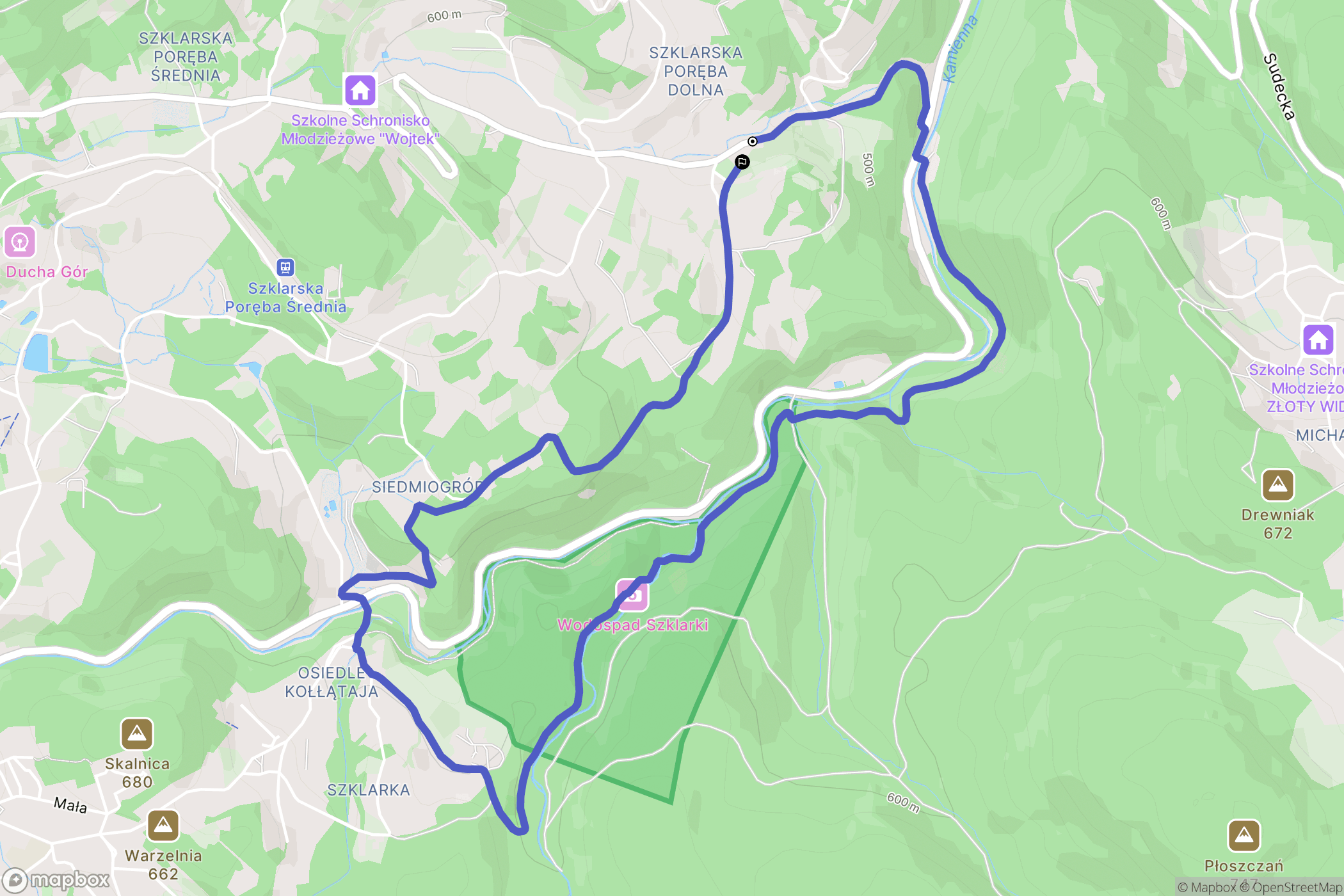 Szklarska Poręba: mapa trasy - Poland