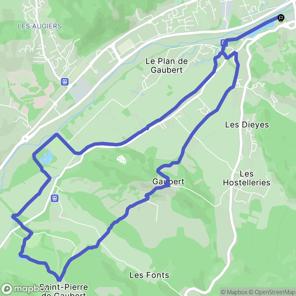Digne-les-Bains : carte du parcours de randonnée - France