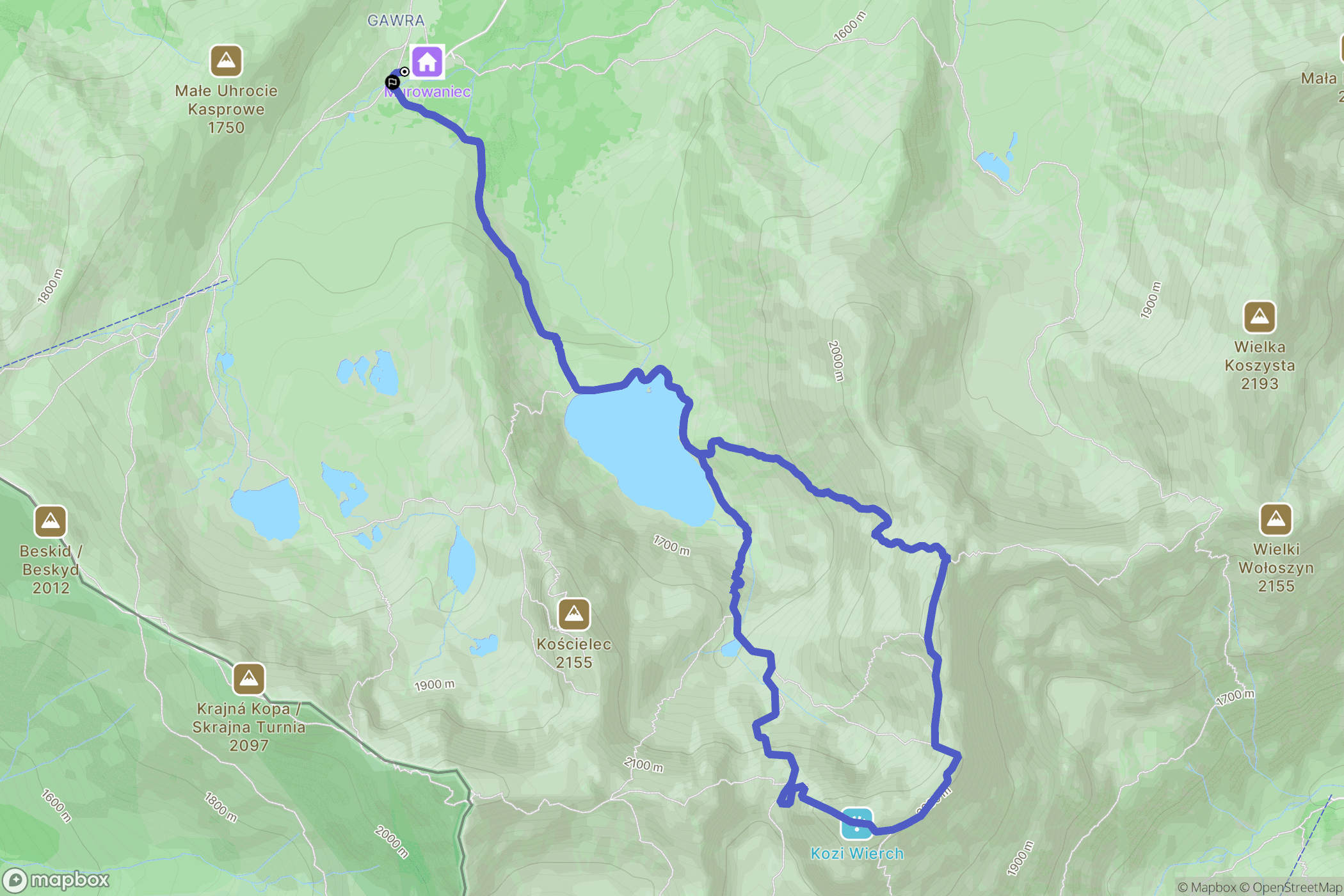 Zakopane: mapa trasy - Poland