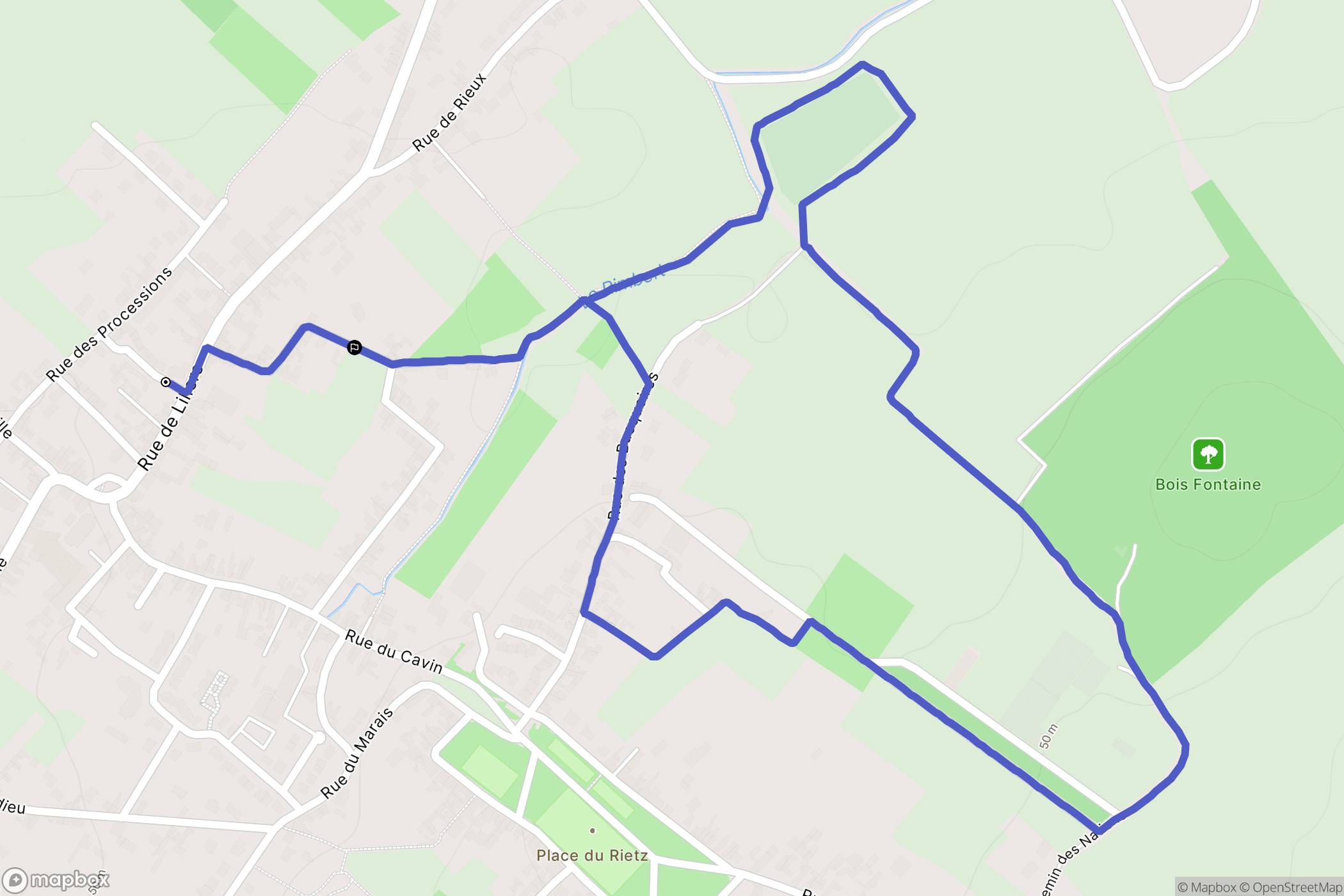 Burbure : carte du parcours de randonnée - France