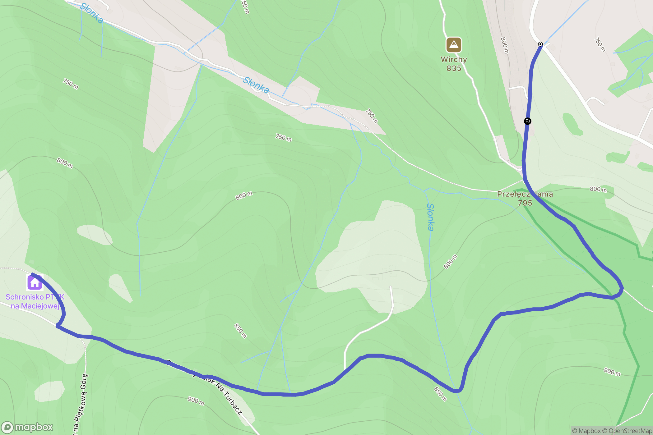 Olszówka: mapa trasy - Poland