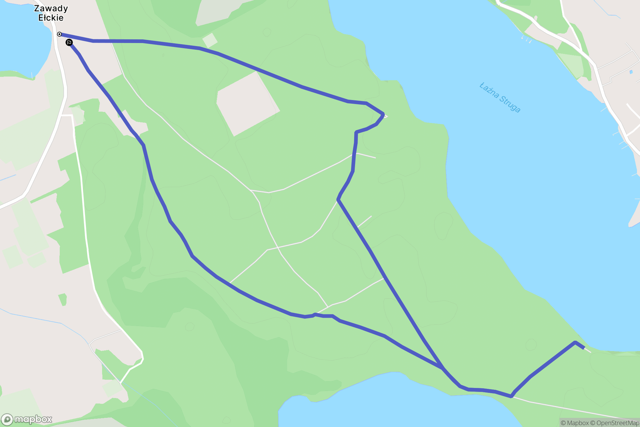 Zawady Ełckie: mapa trasy - Poland