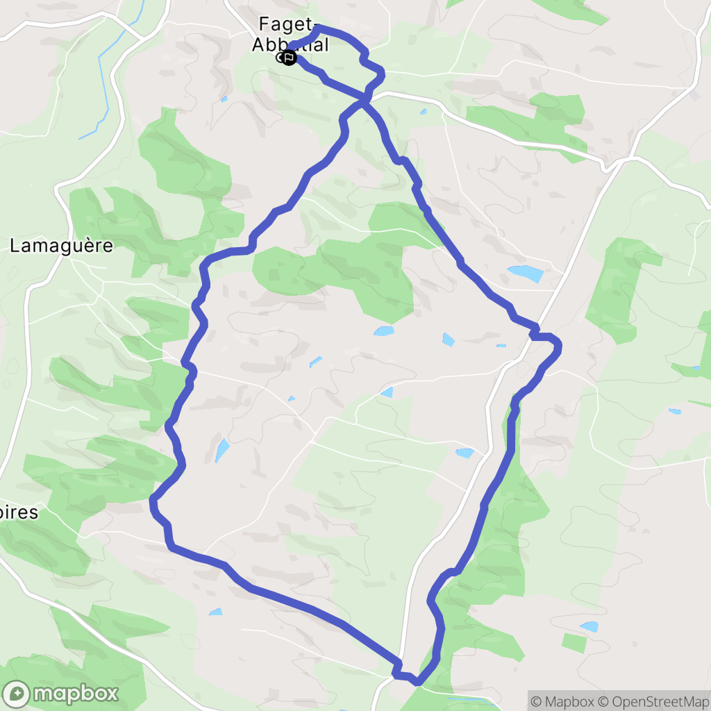 Faget-Abbatial : carte du parcours de randonnée - France