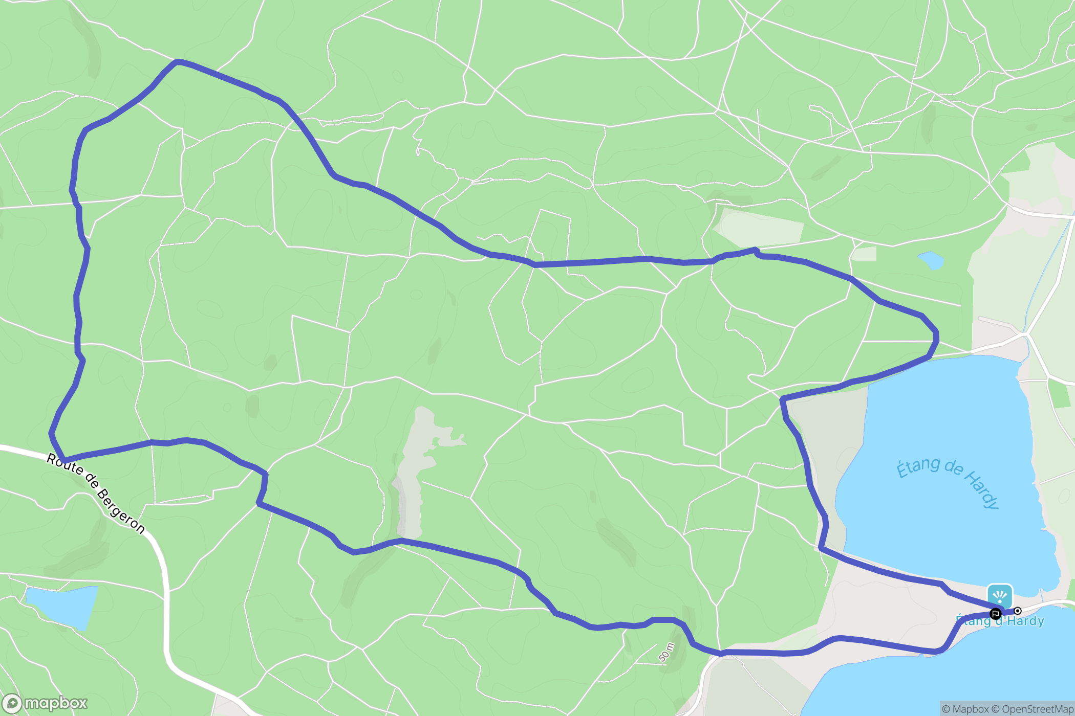 Soustons : carte du parcours de randonnée - France