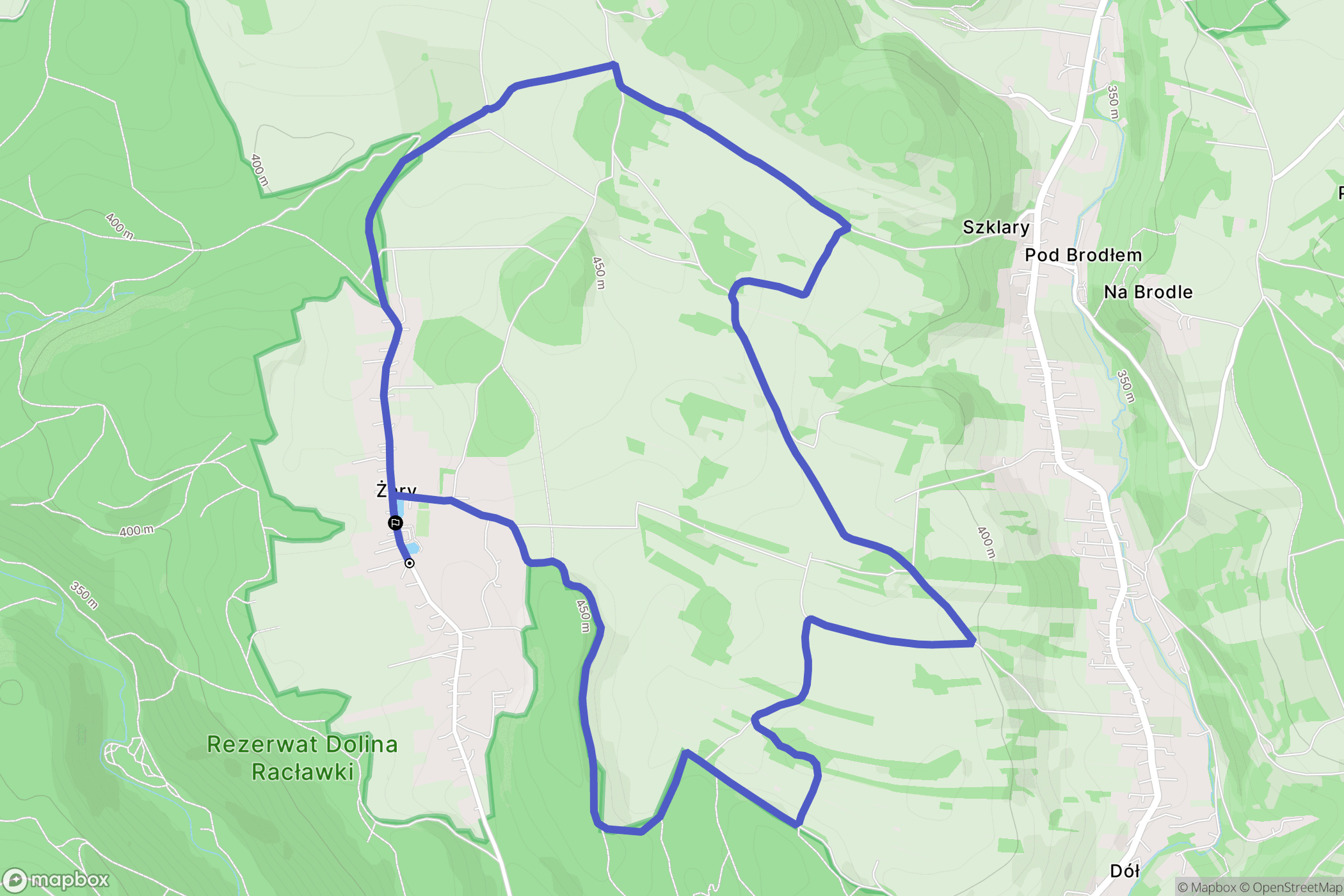 Żary: mapa trasy - Poland