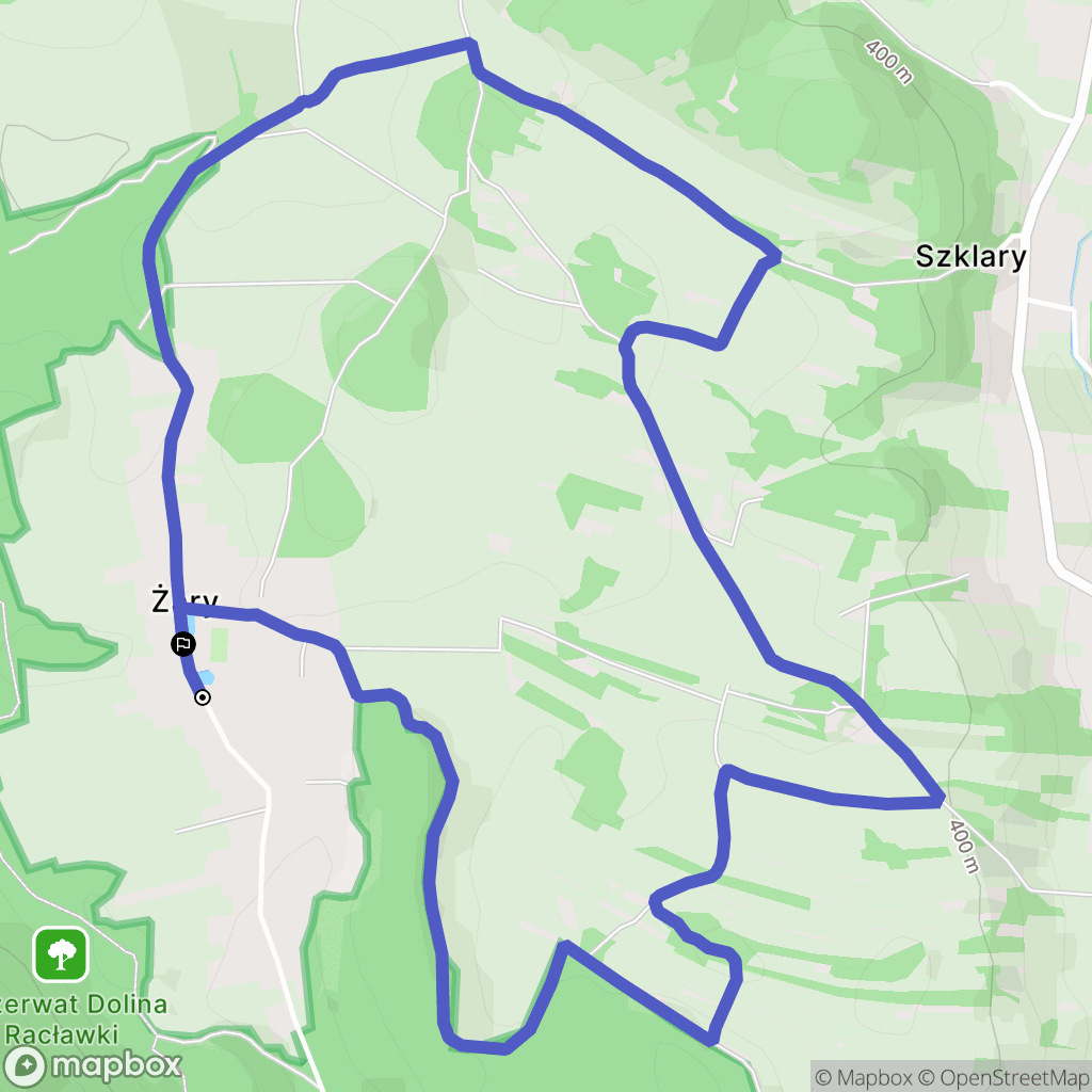 Żary: mapa trasy - Poland