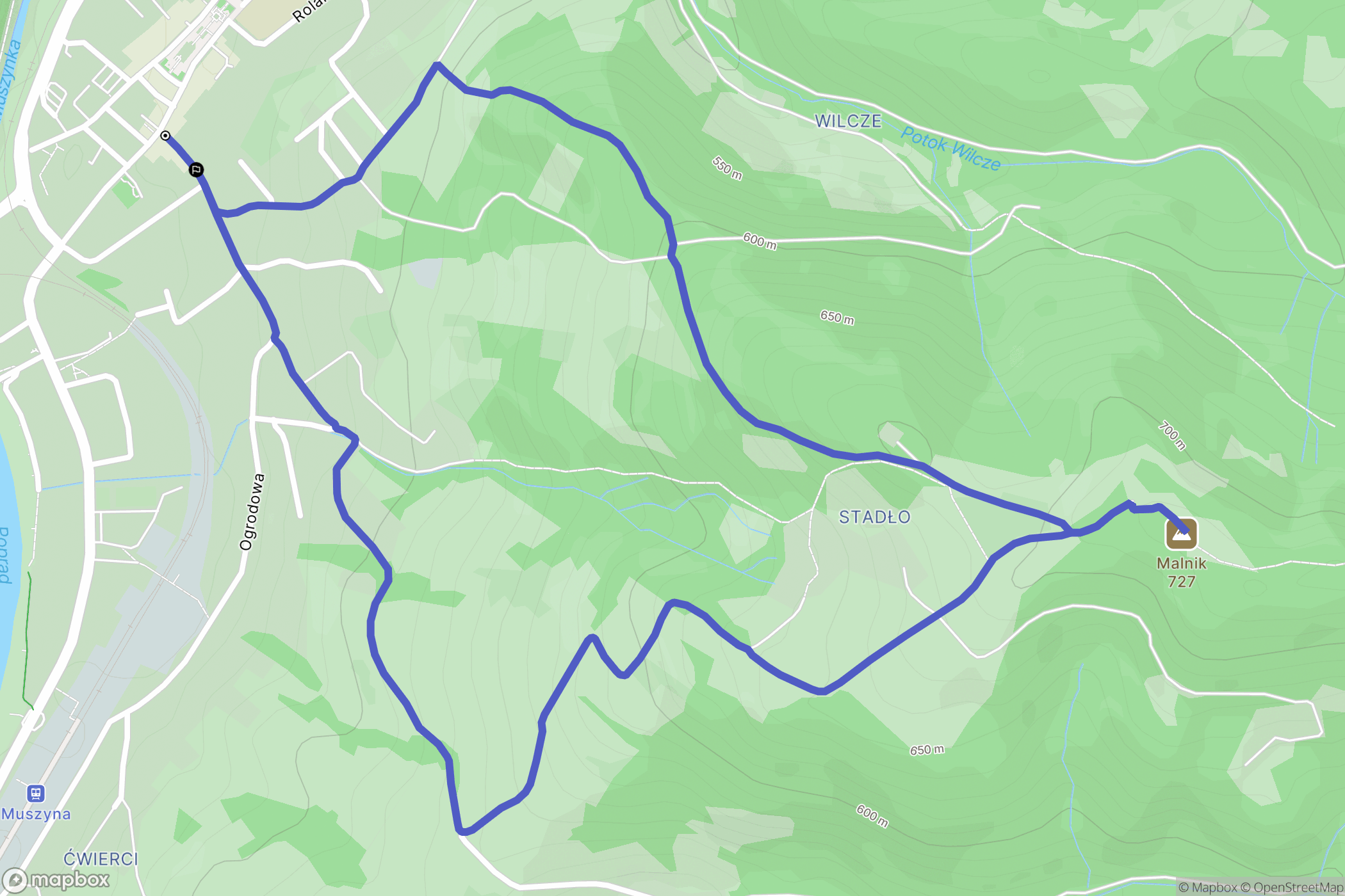 Muszyna: mapa trasy - Poland