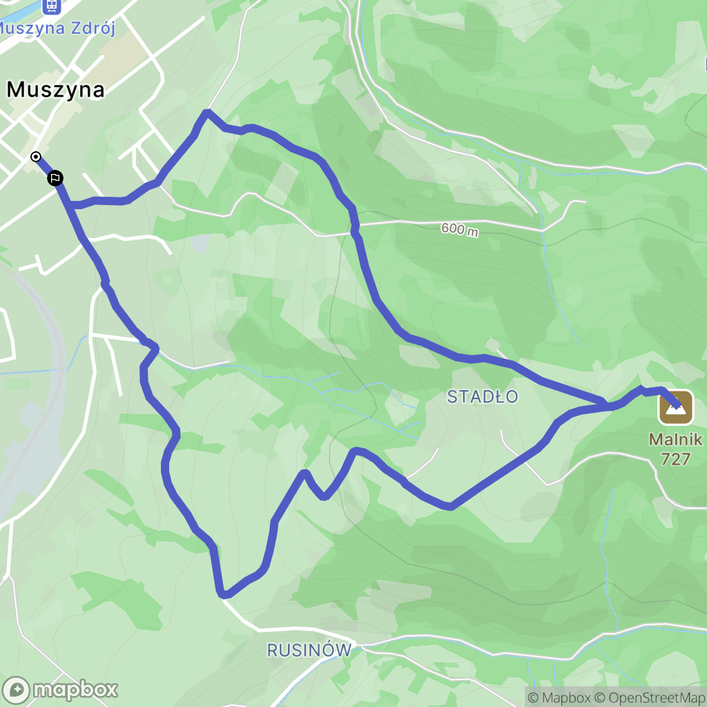 Muszyna: mapa trasy - Poland