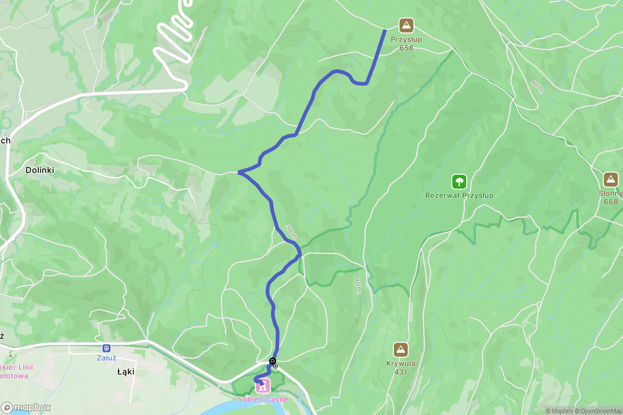 Manasterzec: mapa trasy - Poland