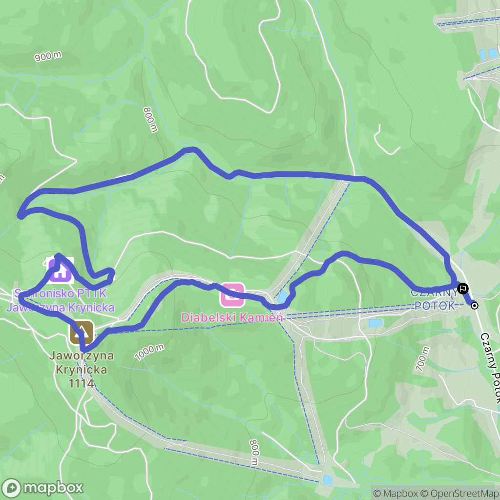 Krynica-Zdrój: mapa trasy - Poland