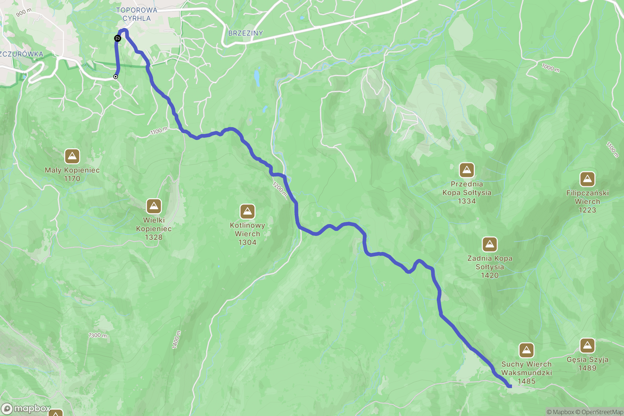 Zakopane: mapa trasy - Poland