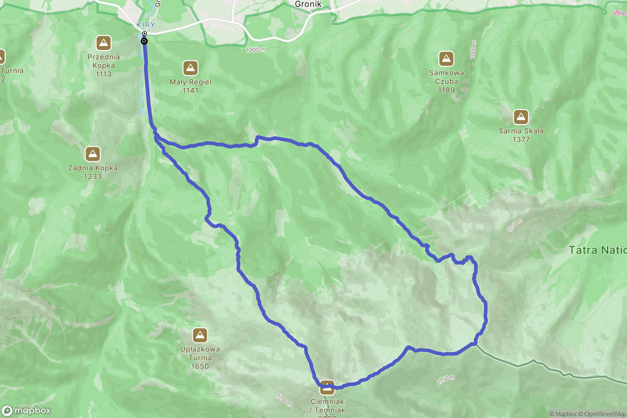 Kościelisko: mapa trasy - Poland
