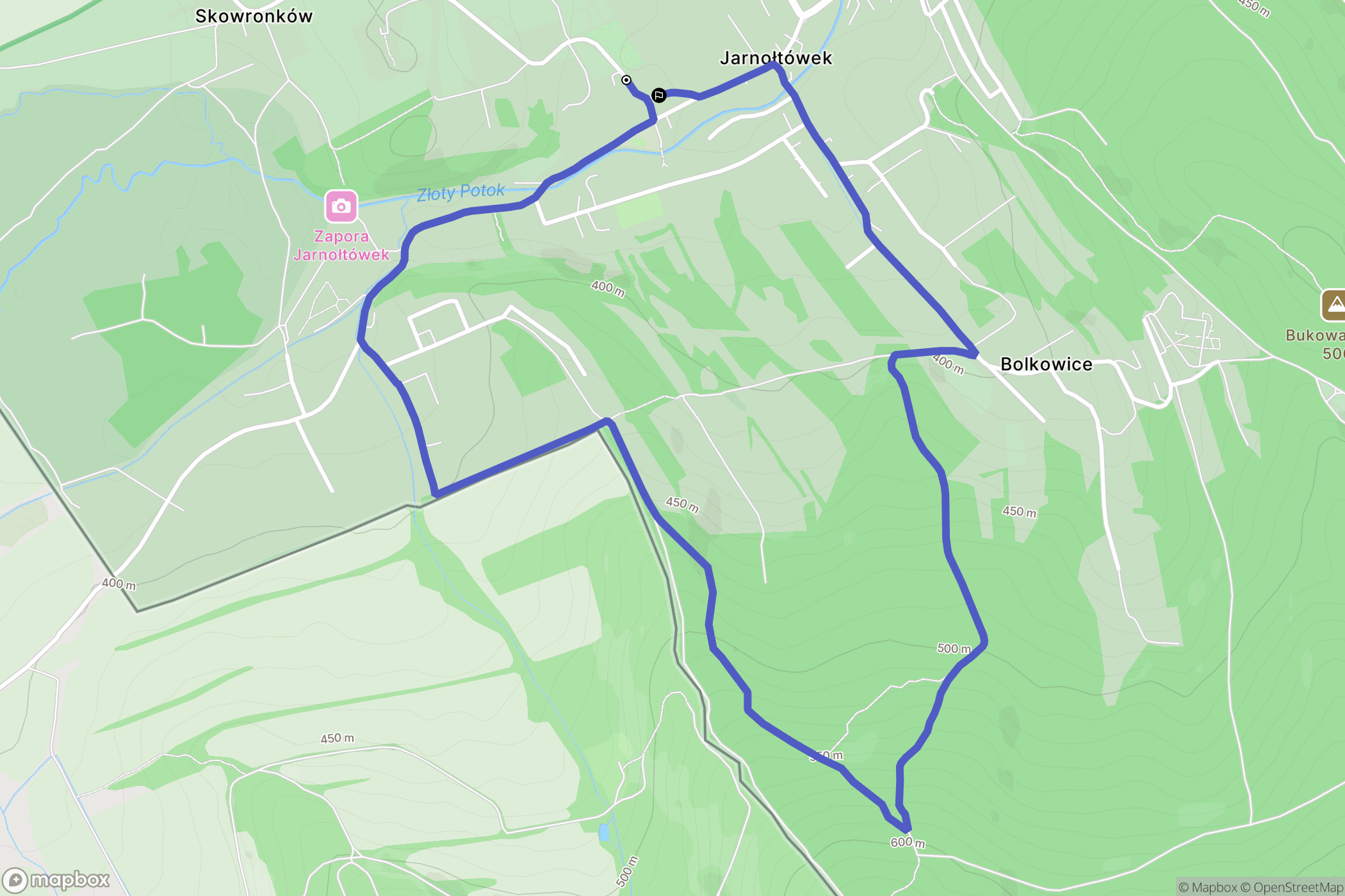 Jarnołtówek: mapa trasy - Poland