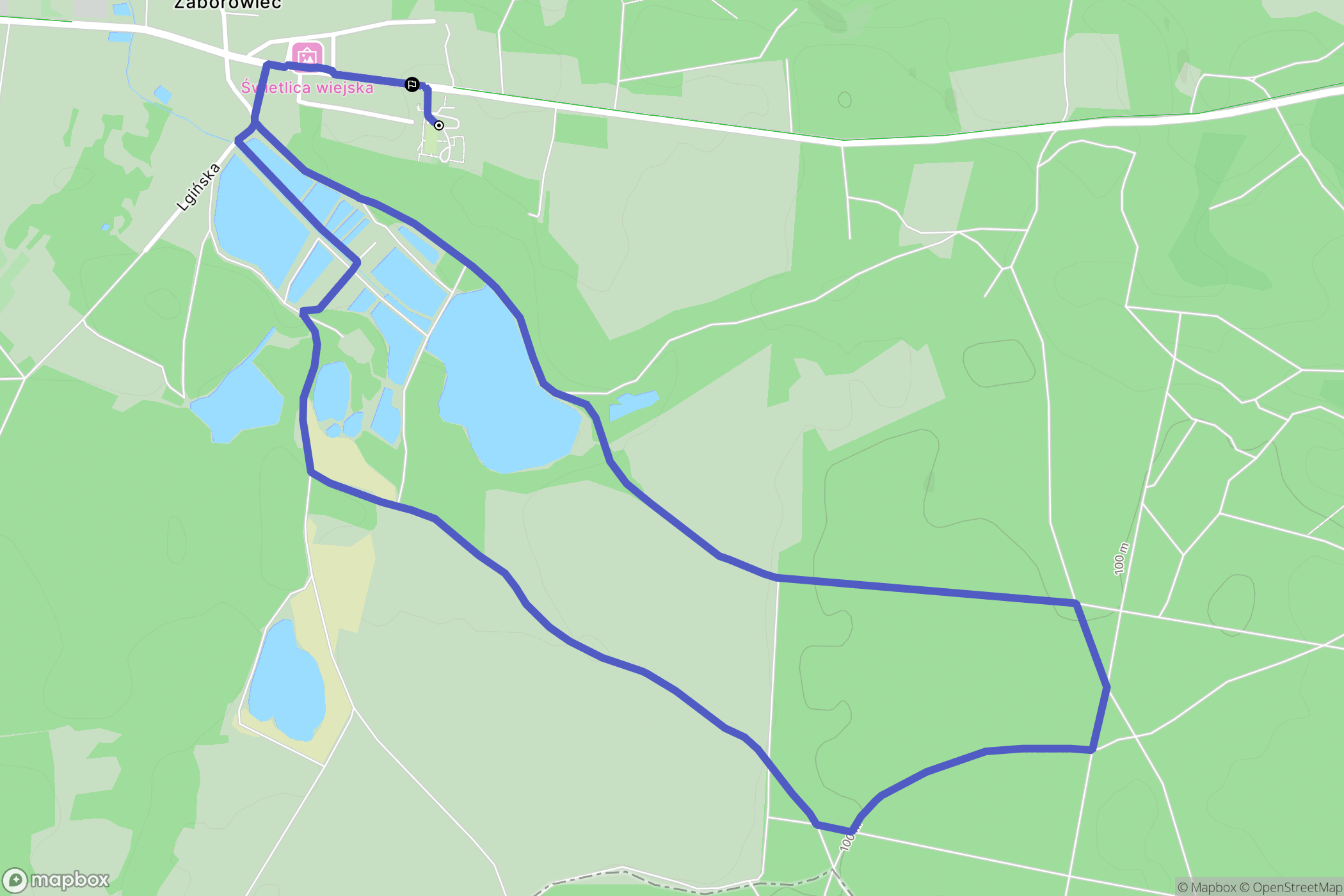 Zaborówiec: mapa trasy - Poland