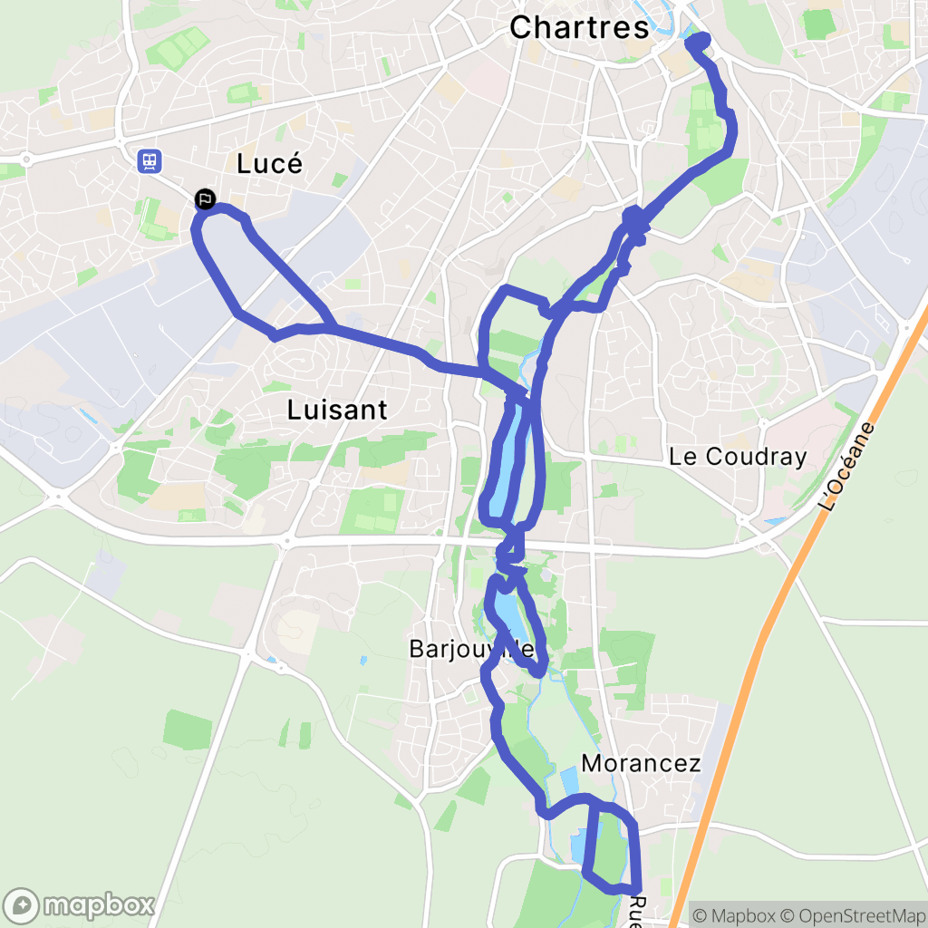 Lucé : carte du parcours de randonnée - France