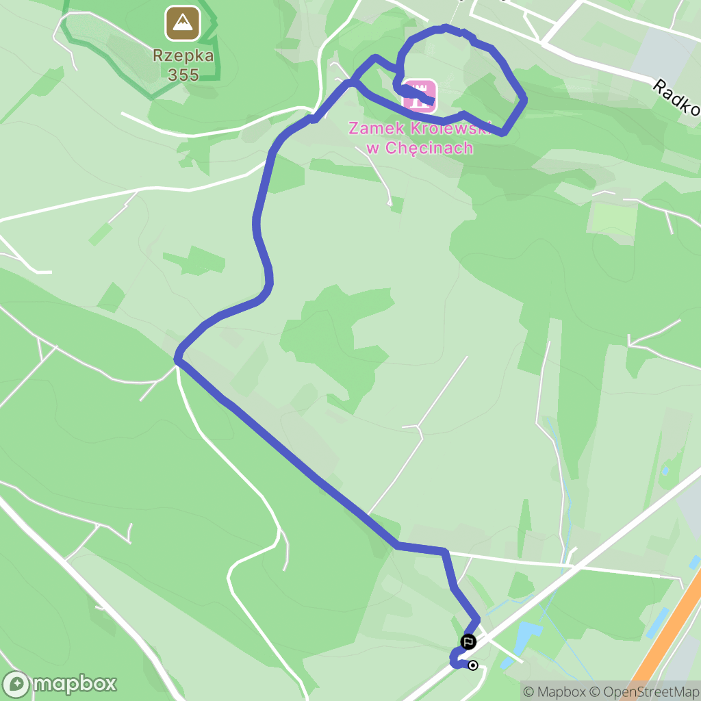 Podzamcze: mapa trasy - Poland