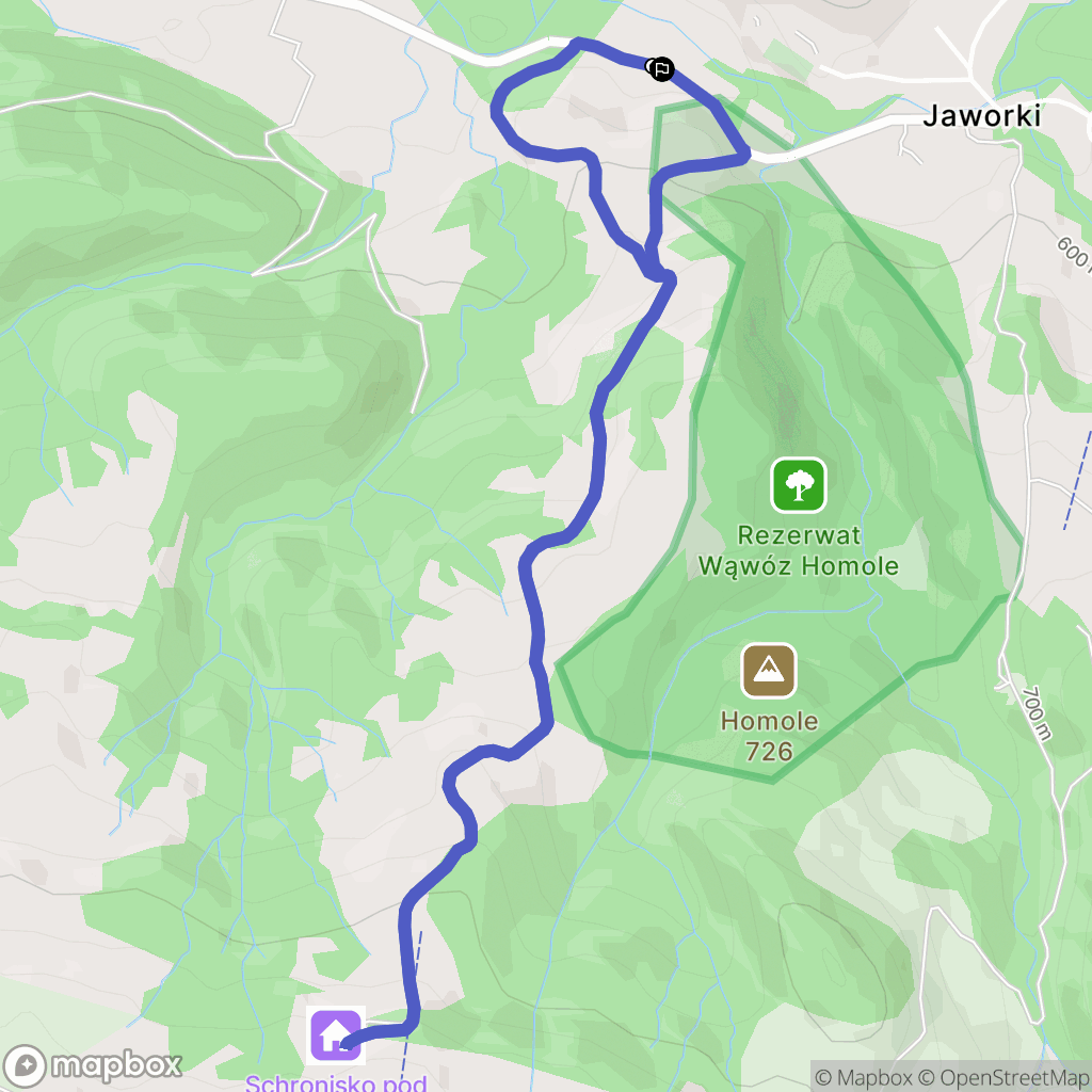 Jaworki: mapa trasy - Poland