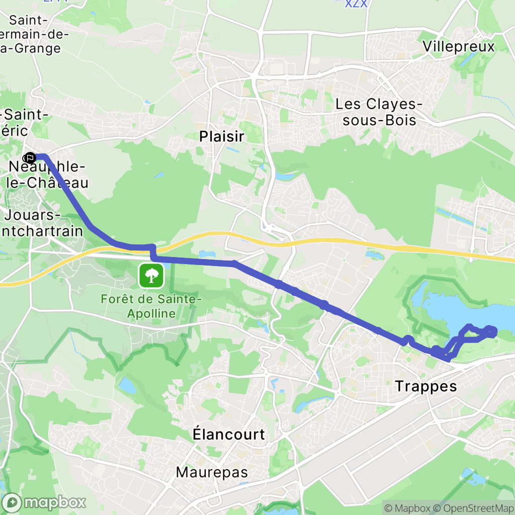 Neauphle-le-Château : carte du parcours de randonnée - France