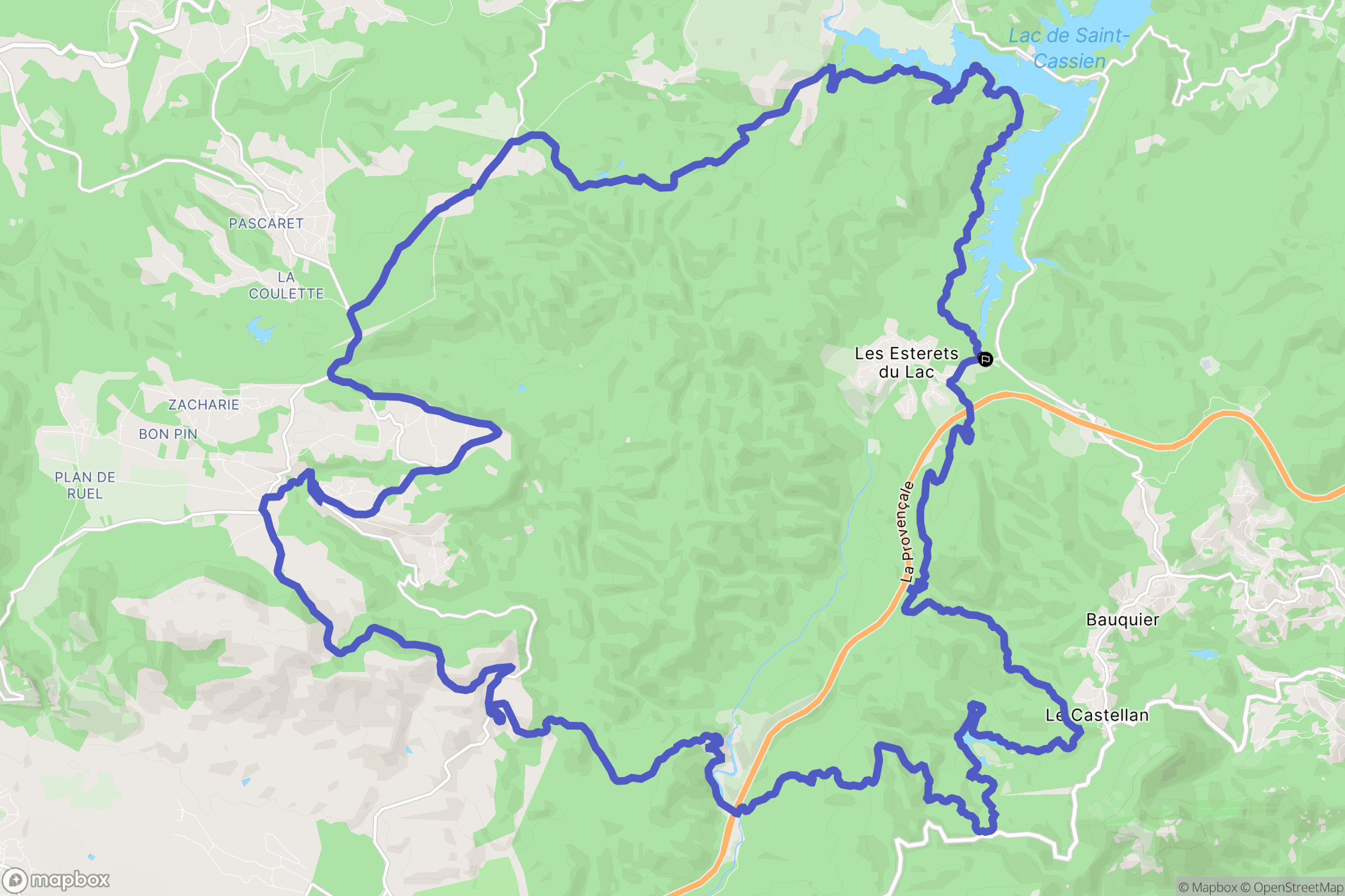 Les Adrets-de-l'Estérel : carte du parcours de randonnée - France