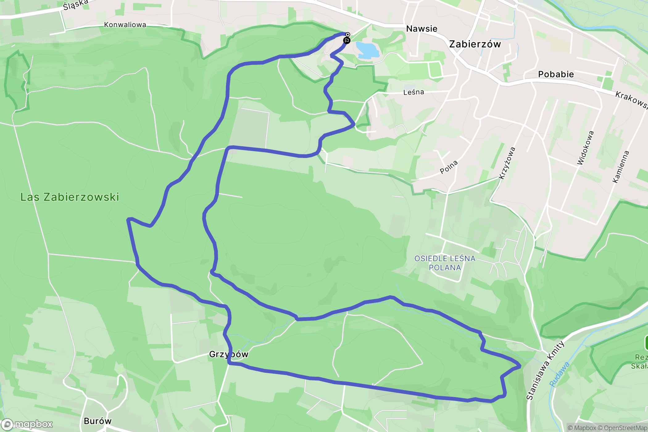 Zabierzów: mapa trasy - Poland