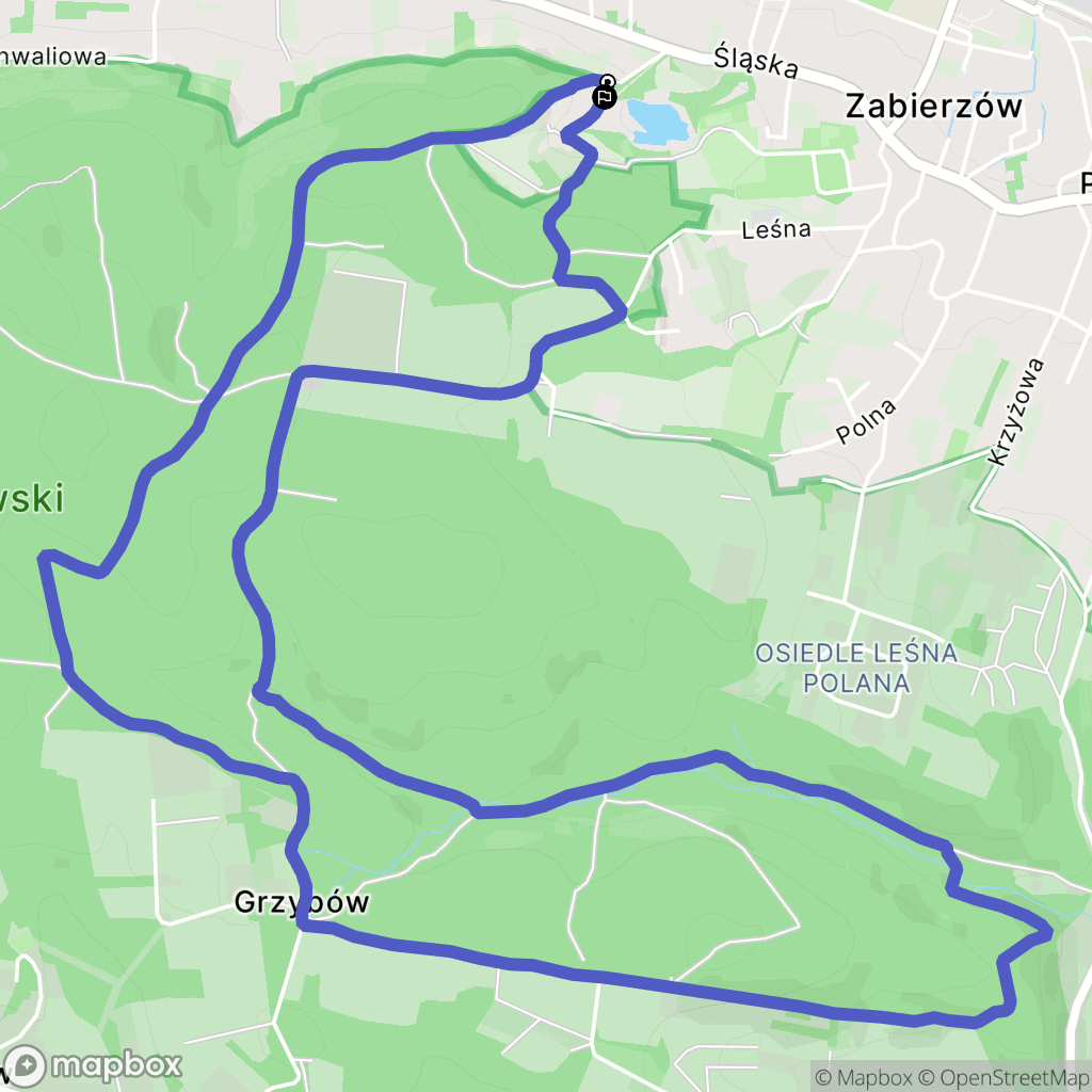 Zabierzów: mapa trasy - Poland