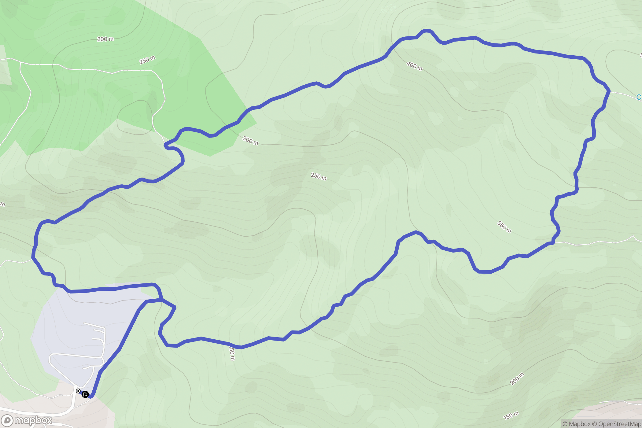 Ajaccio : carte du parcours de randonnée - France