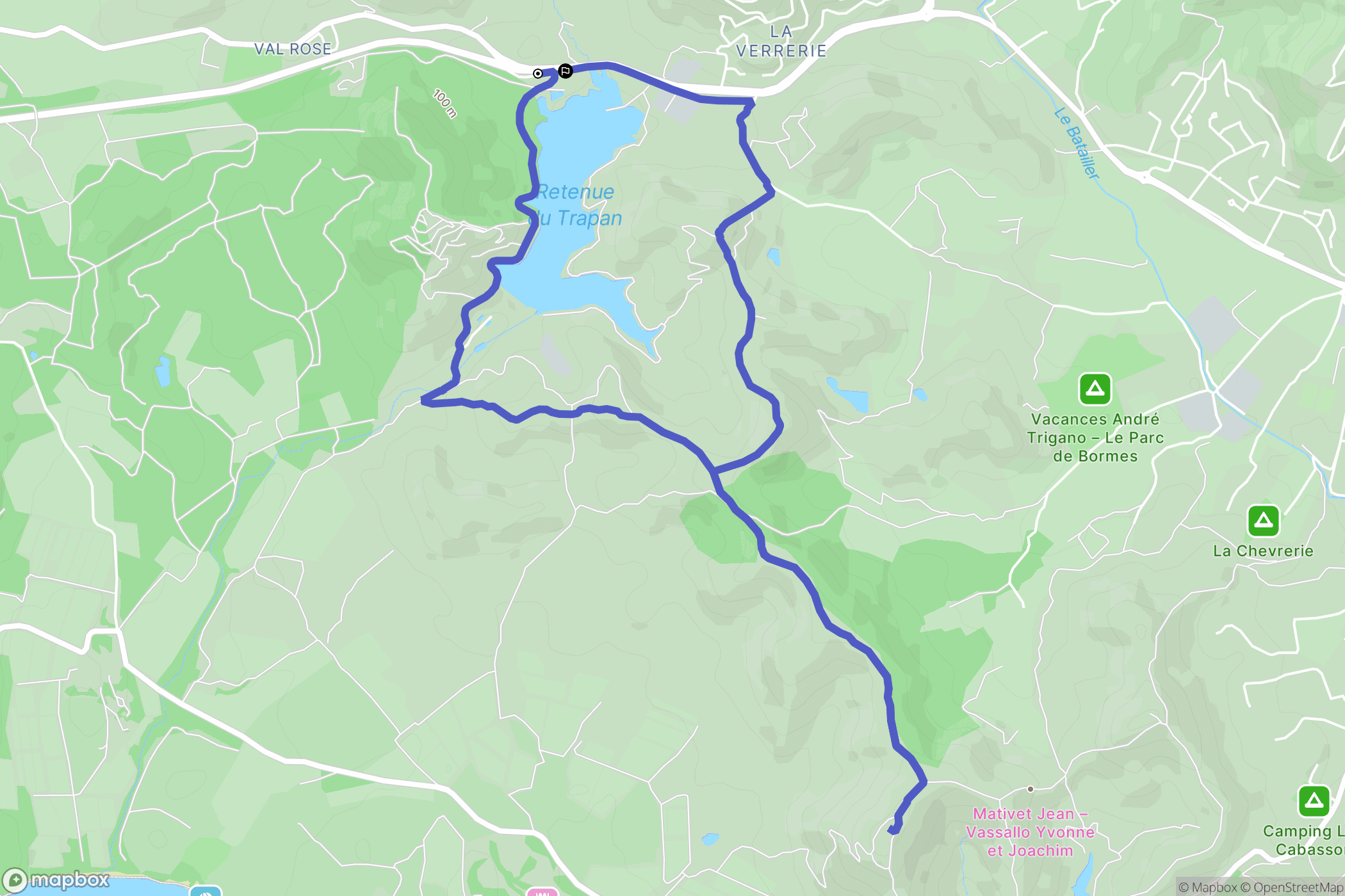 Bormes-les-Mimosas : carte du parcours de randonnée - France