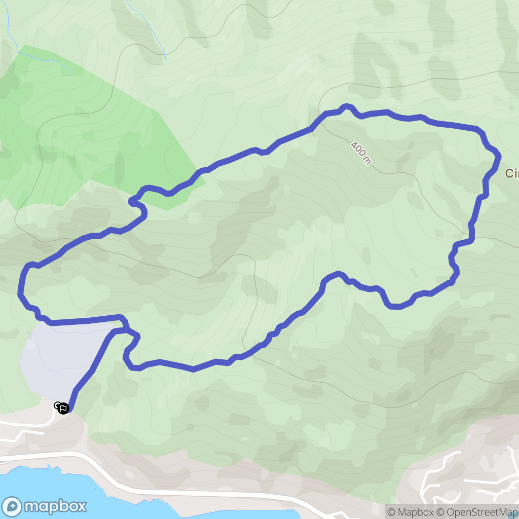 Ajaccio : carte du parcours de randonnée - France