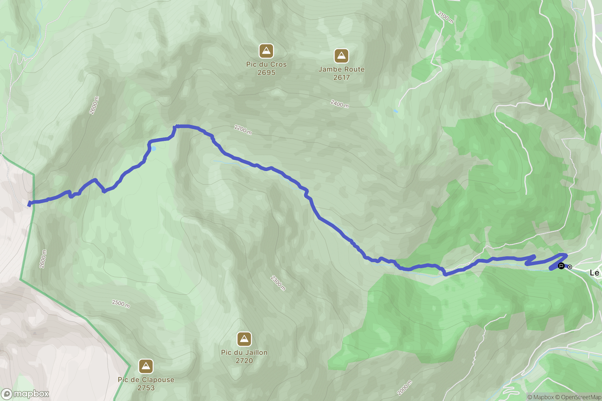 Arvieux : carte du parcours de randonnée - France