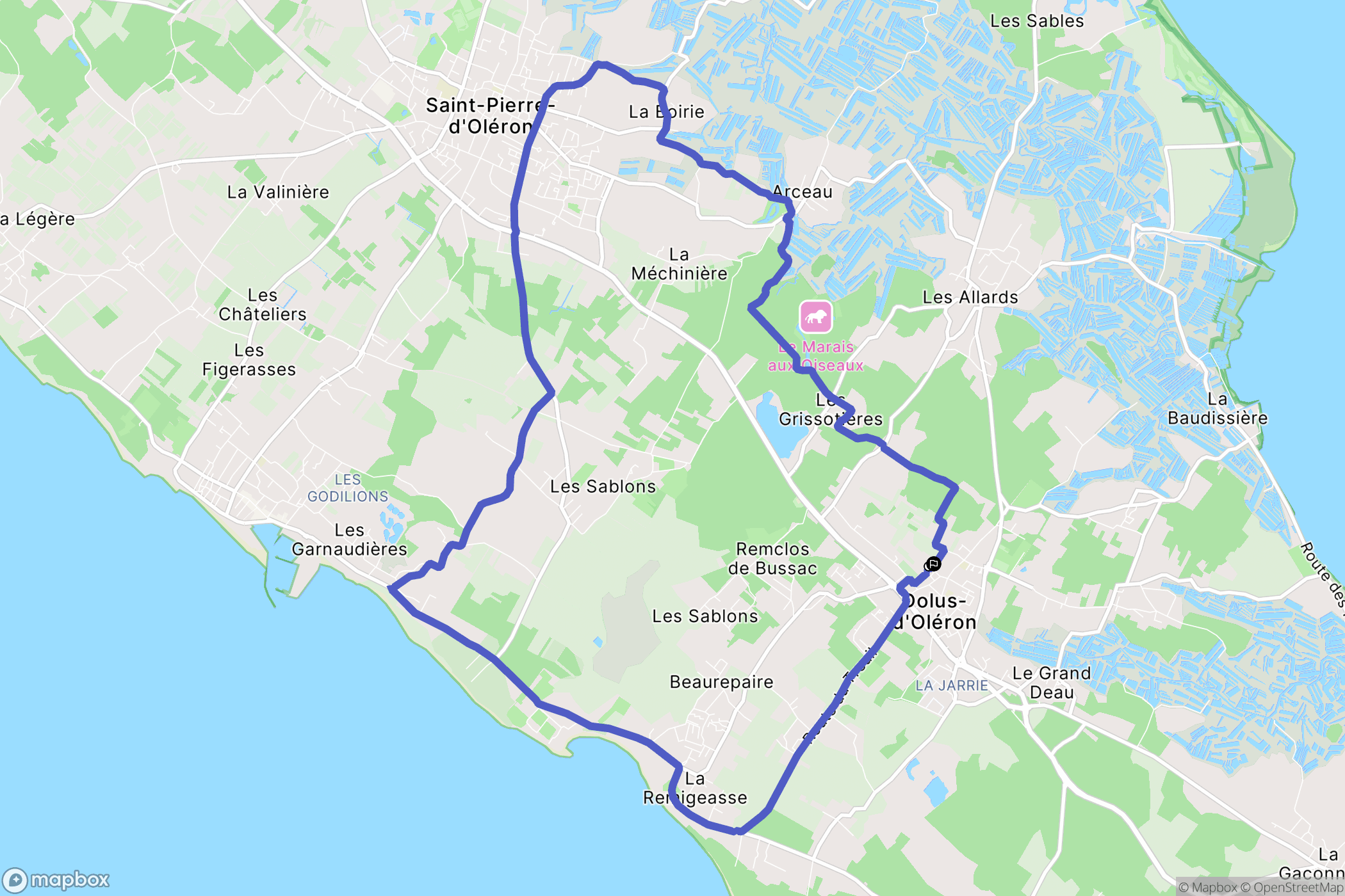 Dolus-d'Oléron : carte du parcours de randonnée - France