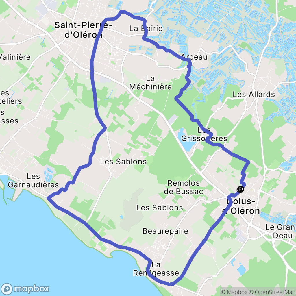 Dolus-d'Oléron : carte du parcours de randonnée - France