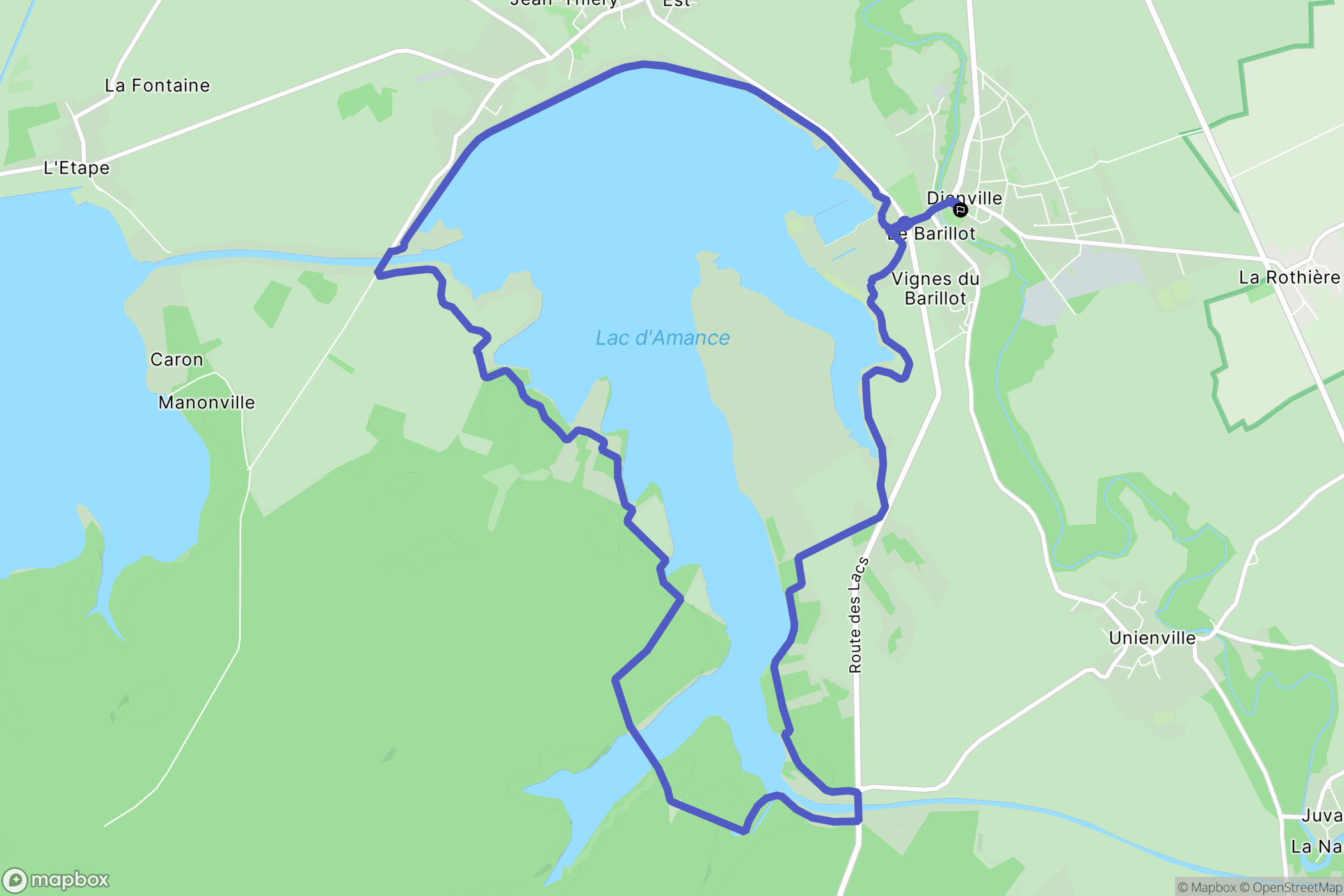 Dienville : carte du parcours de randonnée - France