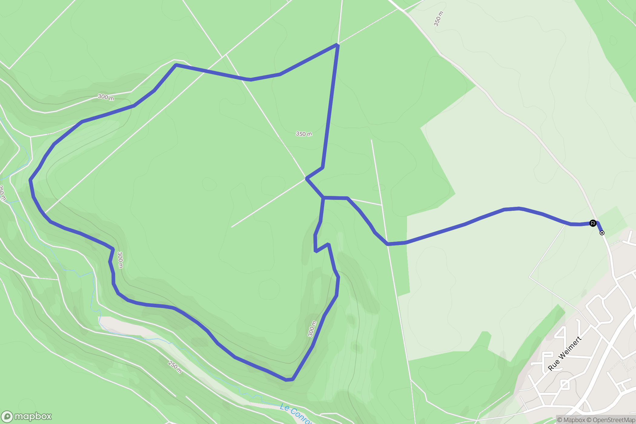Neufchef : carte du parcours de randonnée - France
