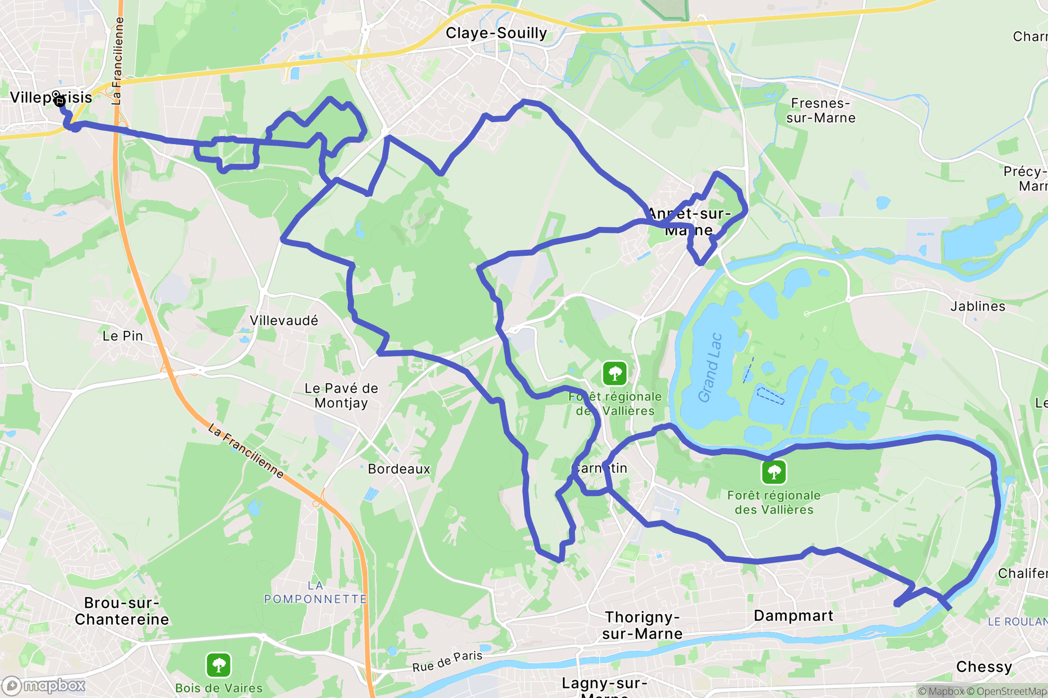 Villeparisis : carte du parcours de randonnée - France