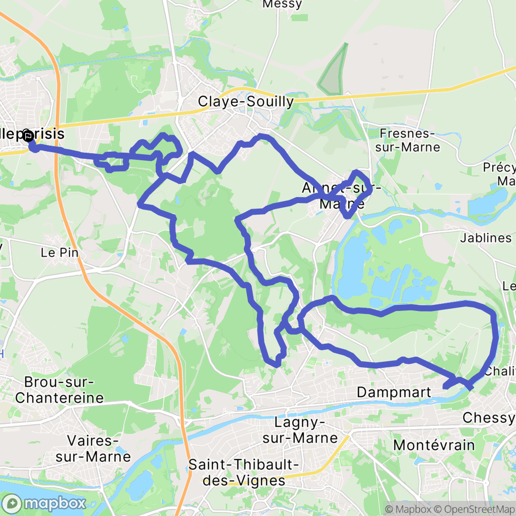 Villeparisis : carte du parcours de randonnée - France