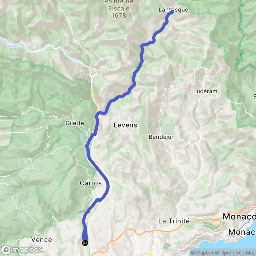La Gaude : carte du parcours de randonnée - France
