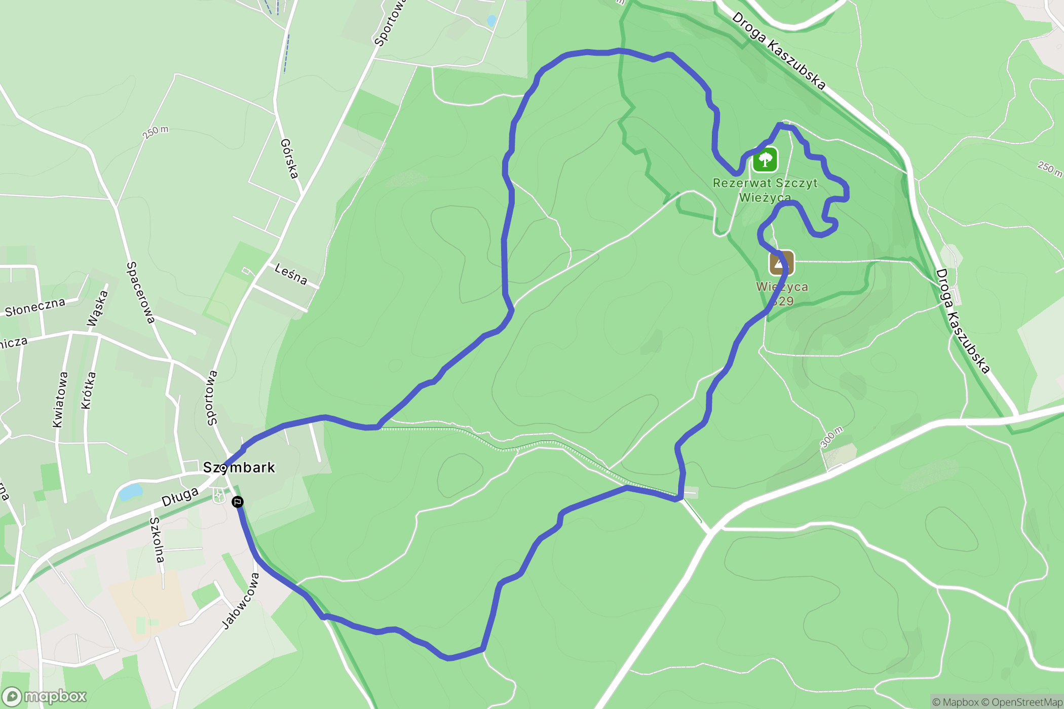 Szymbark: mapa trasy - Poland