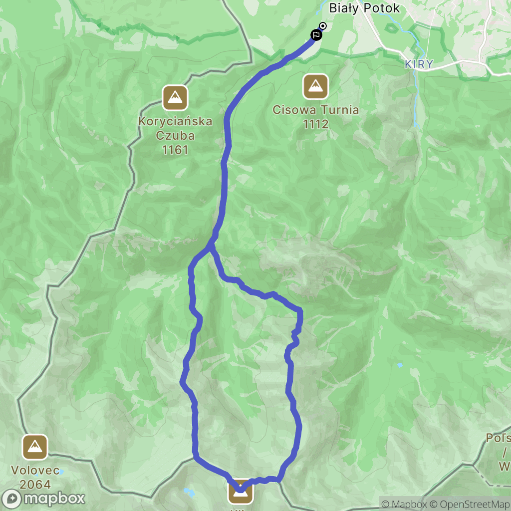 Witów: mapa trasy - Poland