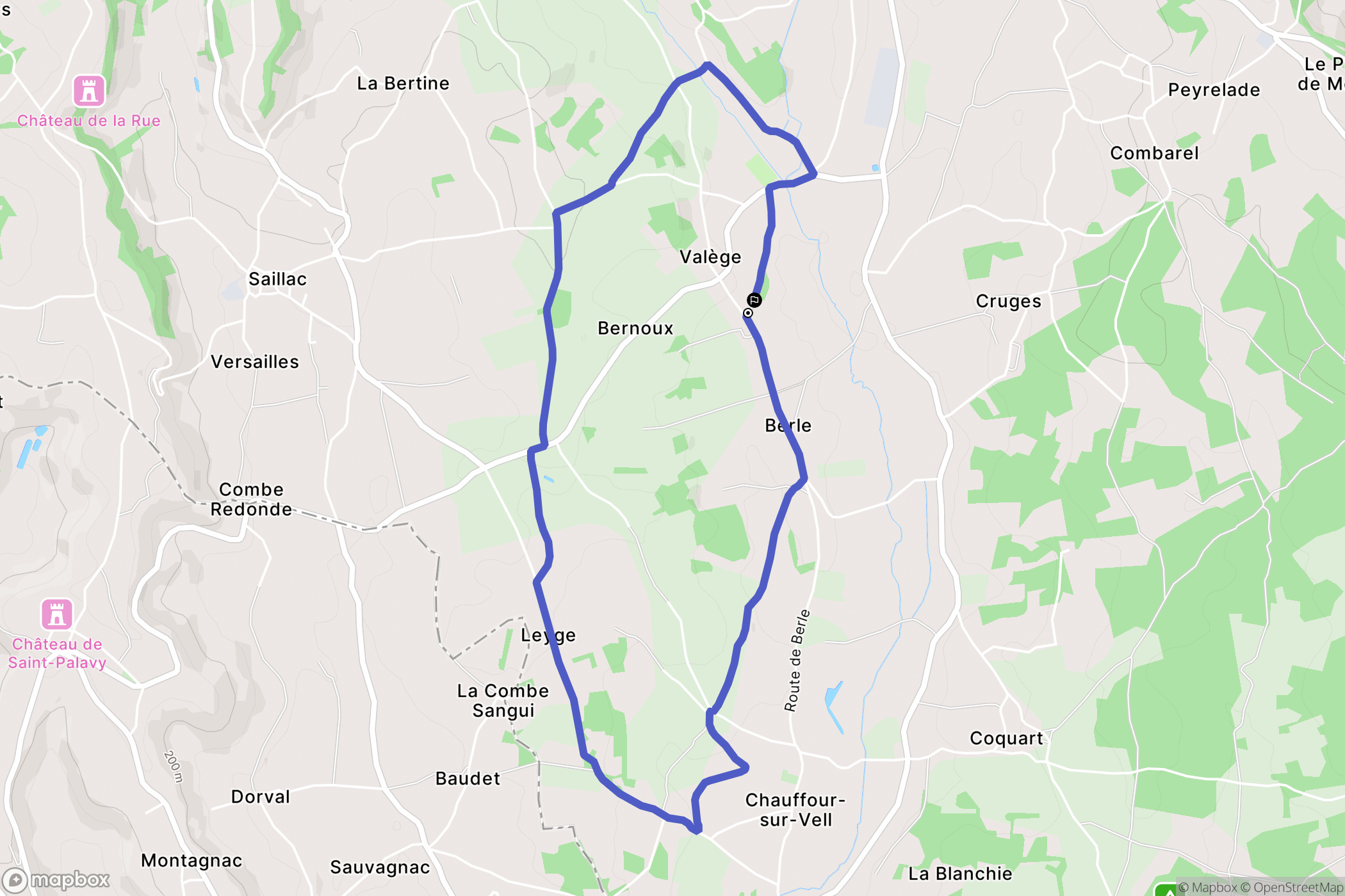 Collonges-la-Rouge : carte du parcours de randonnée - France