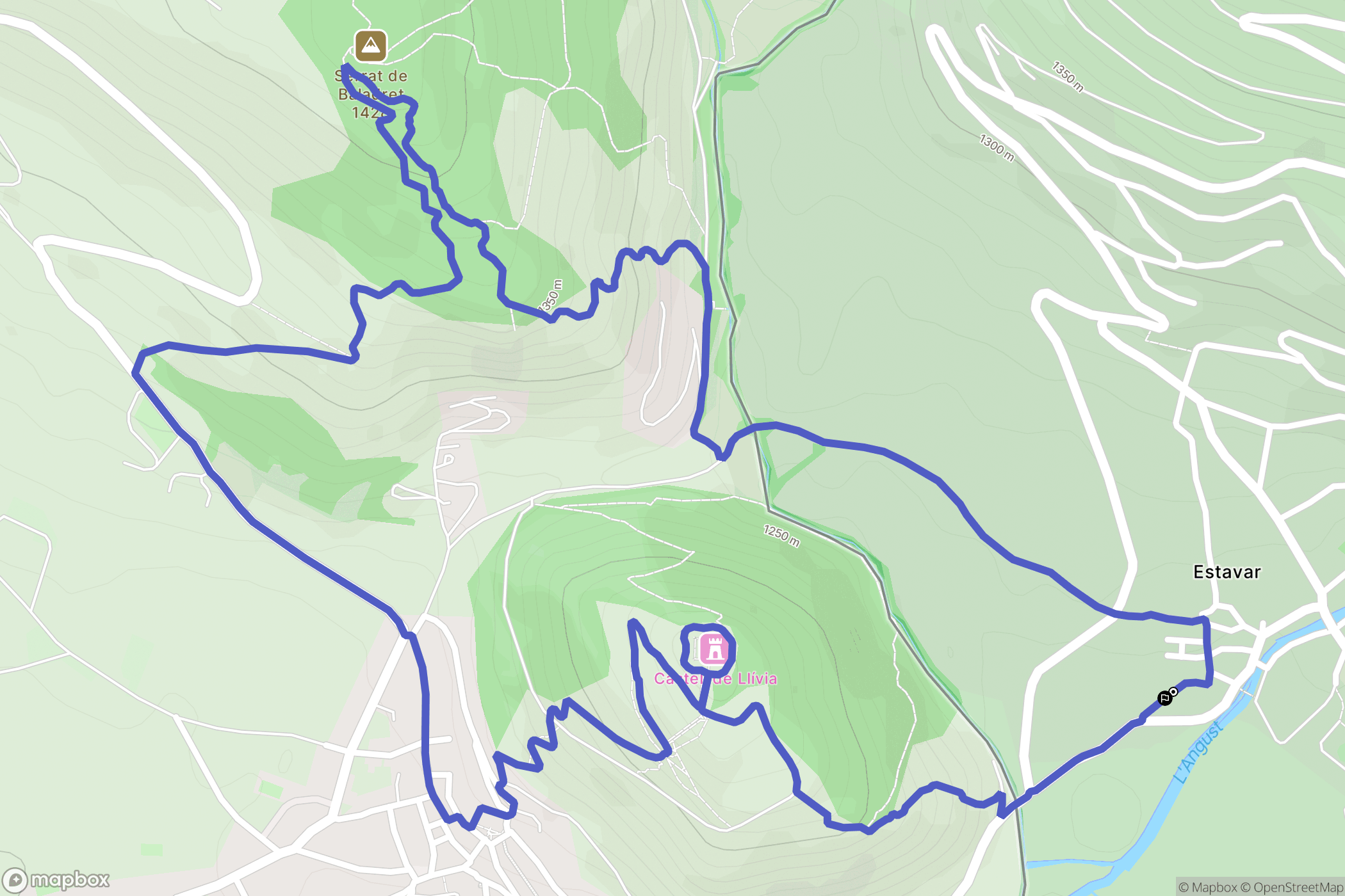 Estavar : carte du parcours de randonnée - France