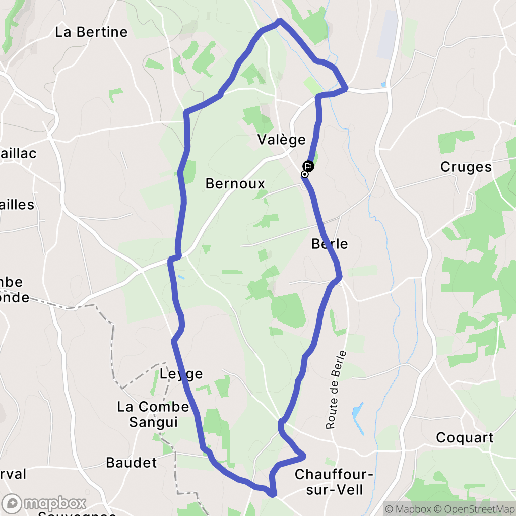 Collonges-la-Rouge : carte du parcours de randonnée - France