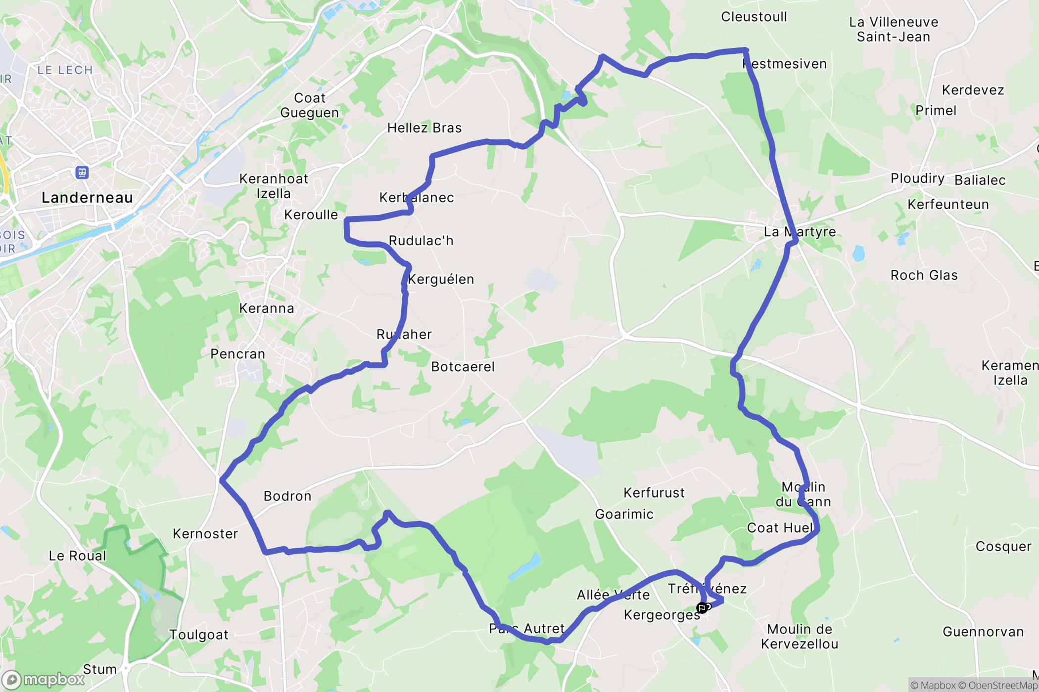 Tréflévénez : carte du parcours de randonnée - France