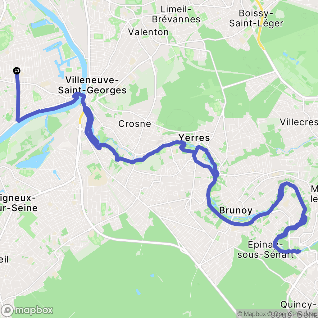 Villeneuve-le-Roi : carte du parcours de randonnée - France